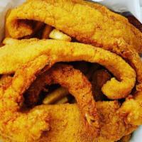 Fried Whiting Basket · Hand breaded northern whiting served with fries and cole slaw.