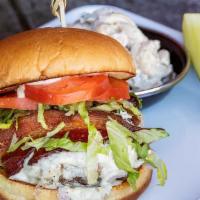The Drogba
 · Blue Marble Jack Cheese, cider-cured bacon, roasted garlic mayo, lettuce, tomato, shaved red...