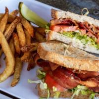 The Boot Room Blt
 · Cider bacon, lettuce, tomato, roasted garlic mayo, toasted sourdough