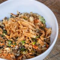 The Egg Roll Bowl
 · Sesame fried rice, seasoned ground pork, shishito peppers, onions, water chestnuts, ginger-s...