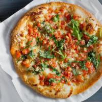 Margherita Pizza (Large) · Ripe tomatoes, fresh basil, garlic, olio aglio, mozzarella.