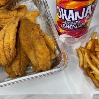 12Pc Tilapia Fillets · 12pc Tilapia Fillets Served with Family Seasoned Fries & 2 Liters Soda