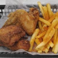 6 Whole Wings Dinner · 6 Whole Wings Dinner Includes Seasoned Fries and 16oz soft drink