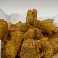 Kids Catfish Nuggets (6 Pcs) & Fries · Served With Seasoned Fries and Kids Juice