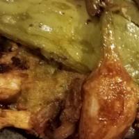 Molcajete Azteca · Marinated tender strips of chicken, steak, shrimp, chorizo, sautéed onions, tomatoes, bell p...