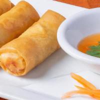 #4 Spring Rolls. · Deep-fried spring rolls filled with chicken, clear noodles, mixed vegetables. Served with Th...