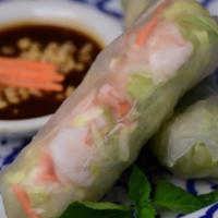 #9 Knock Out Rolls. · Vegetables, basil leaves, and noodles wrapped in rice paper served with a peanut plum sauce....