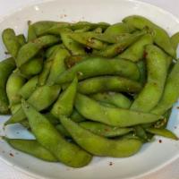 #15 Seaweed. · Boiled Japanese Edamame topped with Spicy flavor