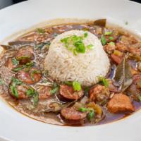 Gumbo - Cup · Creole roux w/chicken, sausage mix, whole okra, trinity mix.