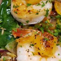 Shrimp Baja Bowl · A huge taco bowl stuffed with seasoned rice, black beans & sautéed seasonal veggies served w...