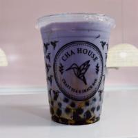 Taro Milk Tea · Even with no sugar added, the taro flavoring will sweetened this drink slightly. Non-caffein...