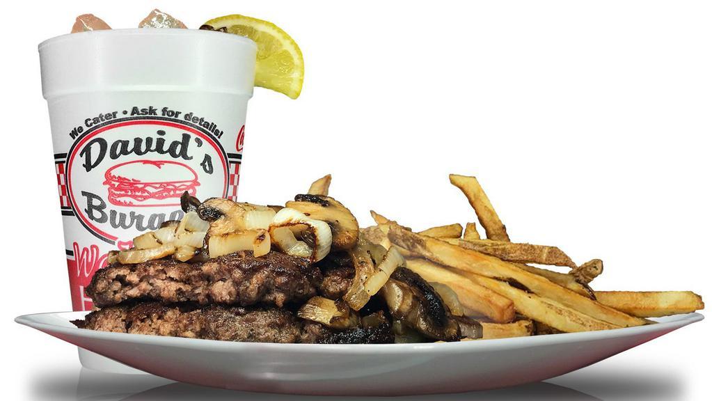 #5. Hamburger Steak Combo · Have it single or double, topped with grilled mushrooms and onions.