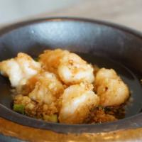 Butter Garlic Shrimp (6 Pcs) · Gluten free. Shrimp, garlic, butter, onion.