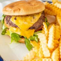 Double Cheeseburger · Served with lettuce tomato and mayonnaise.