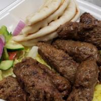 Kofta Plate · one pound of ground beef mixed with onions, parsley, and special spices served with rice and...