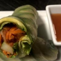Crazy Avocado Roll · avocado, carrots, cucumber, lettuce, rolled with thin RICE PAPER, served with sweet and sour...