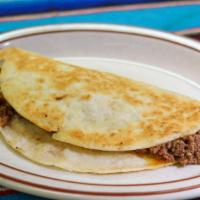 Beef Quesadilla · Your choice of ground beef, beef tips, or shredded beef
