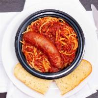 Spaghetti With Bbq · Long thing pasta. broiled roasted or grilled. pasta with a tomato based red sauce.