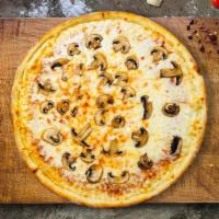 Gluten Free Mushroom Pizza  · Certified gluten free dough topped with red sauce, mushrooms, and our house cheese blend
