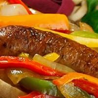 Flame Grilled Beyond Dawg · Soy free. Beyond Sausage Hot Links flame grilled with sautéed onions, peppers and served on ...