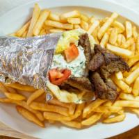 Chicken Gyro · Top menu items. With tzatziki sauce. Served in a warm pita with lettuce and tomato.