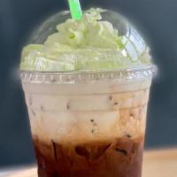 The Force (16Oz Iced Only) · 4 shots of espresso mixed with dark chocolate, milk chocolate, and toffee nut poured over ic...