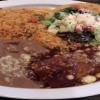 Combination Platters (2 Items) · Served with Mexican rice and refried beans. Create your own combination platter. (available ...