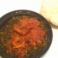 Efo Riro Spinach Soup · Vegetables rich soup (spinach) prepared with pieces of meats in an authentic African herbs a...