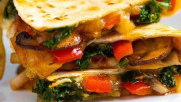 Quesadillas · Steak or Chicken, cheese, pico, sour cream, and choice of garden salad or rice and beans.