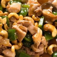 Chicken With Cashew Nuts (Quart) · Stir-fry chicken breast in a house wine sauce, top with cashew nuts. With white rice.