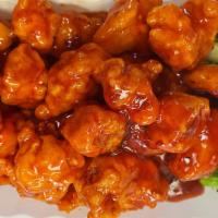 General Tso'S Chicken · Hot and spicy. Chunk of chicken breaded and deep fried in an amazing sweet spicy sauce bedde...