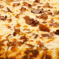 Bacon Cheese Breadstix · Pizza crust, garlic butter, mozzarella cheese, bacon, baked. Cut into strips for dipping.