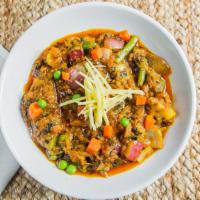 Diwani Handi · Gluten-free. Medley of lightly roasted mix vegetables simmered in creamy sauce and fresh spi...