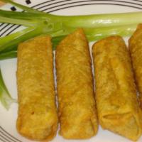 A 2. Spring Roll · Rice paper or crispy dough filled with shredded vegetables.