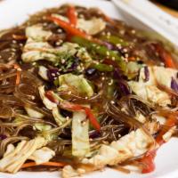 Japchae - Glass Noodles · Glass noodles in our sauce with sautéed vegetables.