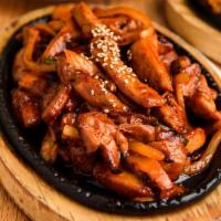 Maeun Dak Bulgogi-Spicy Chicken · Chicken thigh marinated and stir fried in our spicy sauce.