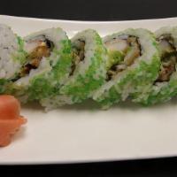 Wasabi Roll (8) · Shrimp tempura, crab meat mixture topped with wasabi, tempura flakes, and wasabi sauce.

The...