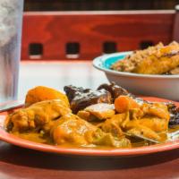 Chicken Combo · Chicken Combo Entree; Any two flavors of your choice ( Jerk, Stew, Curry or BBQ) served with...