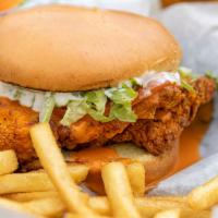 Chicken Stop'S Buffalo Chicken Sandwich · Fried chicken breast topped with ranch, lettuce tomato and drizzled with house buffalo sauce...