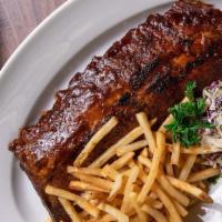 Barbecue Ribs · Slow Cooked Overnight And Finished On The Grill, Served With French Fries And Coleslaw
*Half...
