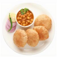 Poori With Channa - 2 Pieces(V) · Made with Whole wheat flour and Fried. Served with channa masala curry.