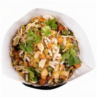 Sprouts Bhel (V) · Bhelp puri topped with Sprouted lentils tossed with potatoes, finely chopped onions, Sev (cr...