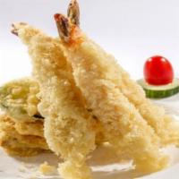Shrimp & Vegetables Tempura · 3pcs shrimp tempura, mixed vegetable tempura(zucchini, mushroom, broccoli)