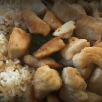 Hibachi Scallops · Onions & zucchini, fried rice or soba noodles