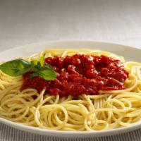Pasta With Meat Sauce · Pasta tossed in our homemade meat sauce.
