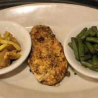 Garlic & Herb Chicken Breast · Grilled chicken breast seasoned with a special blend of garlic & herbs; served with two sides.