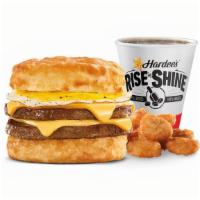 Ultimate Sausage Biscuit Combo · The Ultimate Sausage Biscuit  includes two grilled sausage patties, two slices of American c...