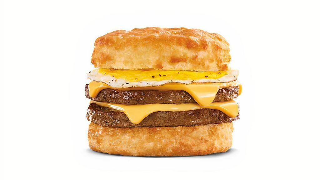 Ultimate Sausage Biscuit · The Ultimate Sausage Biscuit  includes two grilled sausage patties, two slices of American cheese and a freshly cracked egg on our Made from Scratch™ Biscuit. .