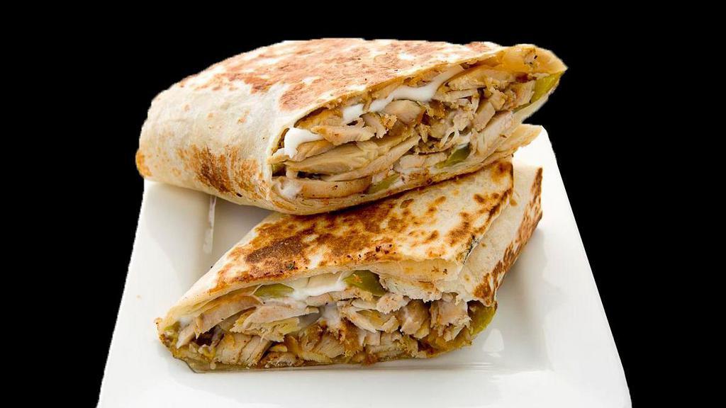 Chicken Shawarma Wrap · Napoli grilled chicken with our shawarma sauce wrap cheese toast on the grill with choice of side order.
