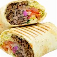 Steak Shawarma · Napoli grilled sirloin steak with onion and green pepper and mushroom with our shawarma sauc...